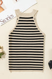 Black Stripe Crew Neck Slim Fit Sweater Vest