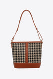 Houndstooth PU Leather Shoulder Bag