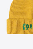 COME ON Embroidered Cuff Knit Beanie