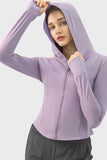 Millennia Pocketed Zip Up Hooded Long Sleeve Active Outerwear