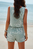 Devine Printed Cropped Tank and Shorts Set