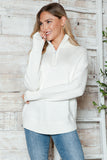 Half Zip Long Sleeve Knit Top