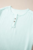 Iceland Blue Plus Size Textured Henley T Shirt