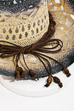 Fame Cutout Rope Strap Wide Brim Hat