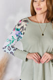 Hailey & Co Full Size Printed Round Neck Blouse