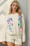 Double Take Full Size Sequin Nutcracker Long Sleeve Sweater