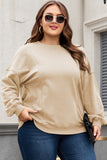 Black Loose Patchwork Crewneck Plus Size Sweatshirt