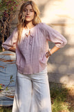 In February Textured Tie Neck Blouse