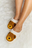 Melody Teddy Bear Print Plush Slide Slippers