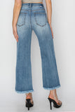 RISEN Raw Hem Cropped Wide Leg Jeans