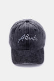 Zenana Washed ATLANTA Embroidered Baseball Cap