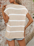 Mandy Striped Round Neck Short Sleeve Knit Top