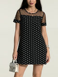 IZURIA Polka Dot Short Sleeve Mini Dress