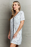 MOON NITE Quilted Quivers Button Down Sleepwear Dress