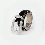 PU Leather Inlaid Rhinestone Belt