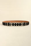 PU Leather Two Row Eyelet Belt