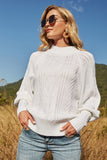 Ribbed Mock Neck Lantern Sleeve Sweater