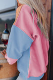 Blossom Colorblock Patchwork Drop Shoulder Sweatshirt