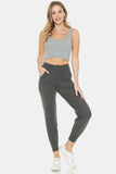 Leggings Depot Wide Waistband Slim Active Joggers