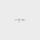 Heart Shape Cross Inlaid Zircon Open Ring