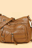 Multi-Pocket PU Leather Crossbody Bag