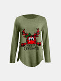 Full Size Reindeer Round Neck Long Sleeve T-Shirt