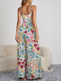 FAM-FAM Decorative Button Spaghetti Strap Wide Leg Jumpsuit