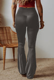 Black V Shape High Waist Flared Leggings