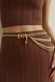 Rhinestone Decor Metal Chain Belt