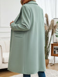 Devine Pocketed Collared Neck Long Sleeve Coat