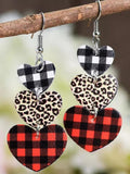 Printed PU Leather Dangle Earrings