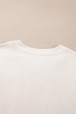 Beige Pearl Decor Crew Neck Half Sleeve Plus Size T Shirt