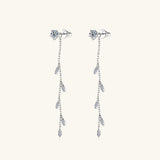 1.38 Carat Moissanite 925 Sterling Silver Leaf Earrings