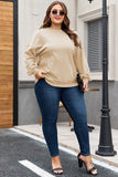 Black Loose Patchwork Crewneck Plus Size Sweatshirt