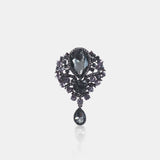 Alloy Rhinestone Teardrop Brooch