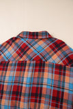 Orange Plus Size Plaid Print Buttoned Shirt