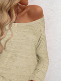 Full Size Heathered Long Sleeve Top