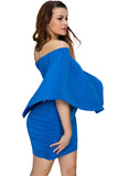 Plus size  Dressing Layered Dark Blue Mini Poncho Dress