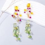 Acrylic Bead Dangle Earrings