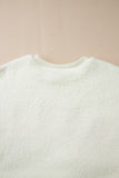 HOWDY Patched Round Neck Sherpa Sweatshirt