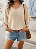 Devine V-Neck Batwing Sleeve Knit Top