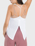 Millennia Slit Spaghetti Strap Scoop Neck Active Cami