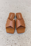 Weeboo Step Into Summer Criss Cross Wooden Clog Mule in Brown