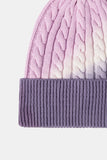 Contrast Tie-Dye Cable-Knit Cuffed Beanie