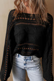 Openwork Cable Knit Long Sleeve Sweater