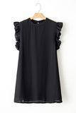 Black Keyhole Back Ruffled Plus Shift Dress