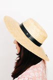 Fame Flat Brim Straw Weave Hat