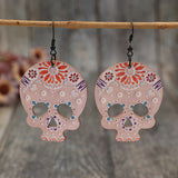 Alloy Hook Wooden Skeleton Earrings