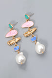 Abnormal Shape Zinc Alloy Synthetic Pearl Dangle Earrings