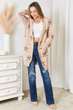 Angel Wings Star Pattern Open Front Longline Cardigan